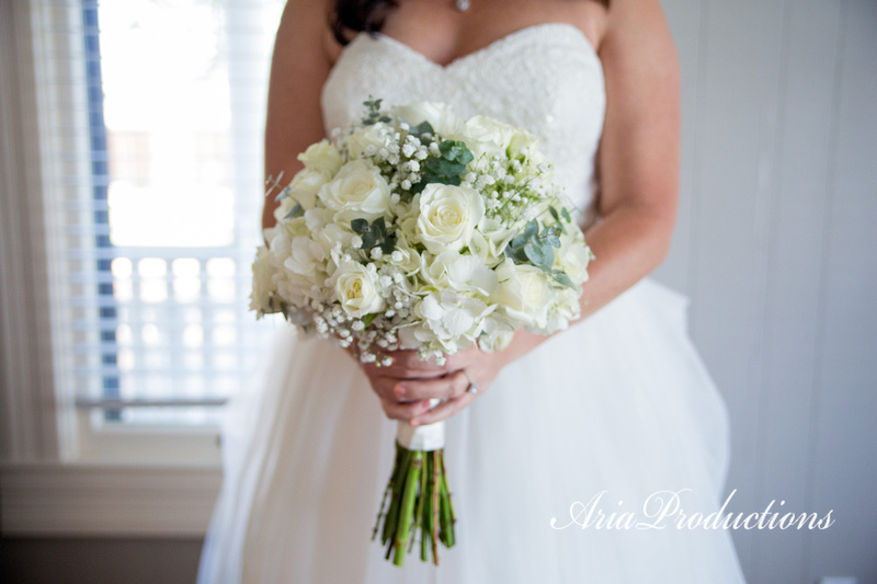 Fresh white bridal bouquet