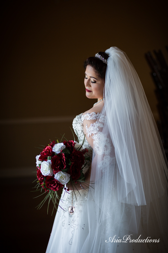 Side lit bridal portraits